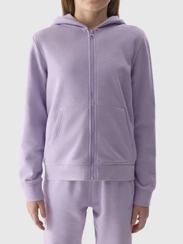Bluza dresowa rozpinana z kapturem dziewczęca 4F Junior