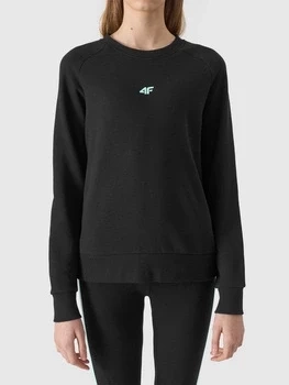 Bluza z bawełną organiczną nierozpinana bez kaptura dziewczęca 4F Junior