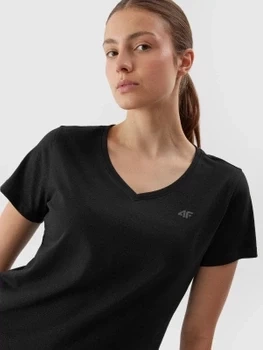 T-shirt damski gładki w regularnym kroju 4F